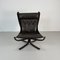 Vintage Falcon Chair mit hoher Rückenlehne aus dunkelbraunem Leder von Sigurd Resell 5
