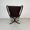 Vintage High Backed Falcon Chair in Dark Brown Leather by Sigurd Resell 3