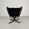 Mid-Century Falcon Chair aus schwarzem Leder mit niedriger Rückenlehne von Sigurd Resell 3