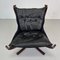 Mid-Century Black Leather Low Backed Falcon Chair by Sigurd Resell 5