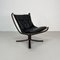 Mid-Century Black Leather Low Backed Falcon Chair by Sigurd Resell 1