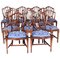 Vintage English Hepplewhite Revival Dining Chairs, 1990s, Set of 12 1