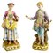 Dresden Style Hand-Painted Porcelain Figures, 1980s, Set of 2 1