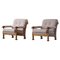 Danish Modern Easy Chairs in Oak & Bouclé in the style of Henning Kjærnulf, 1960s, Set of 2 1