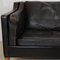 Vintage 2213 Drei-Sitzer Sofa aus patiniertem schwarzem Leder von Børge Mogensen für Fredericia 3