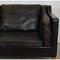 Vintage 2213 Drei-Sitzer Sofa aus patiniertem schwarzem Leder von Børge Mogensen für Fredericia 8