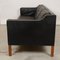 Vintage 2213 Drei-Sitzer Sofa aus patiniertem schwarzem Leder von Børge Mogensen für Fredericia 14