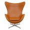 Egg Chair in Whisky Nevada Aniline Leather by Arne Jacobsen for Fritz Hansen, 2000s 1