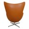 Egg Chair in Whisky Nevada Aniline Leather by Arne Jacobsen for Fritz Hansen, 2000s, Image 3
