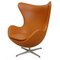 Egg Chair in Whisky Nevada Aniline Leather by Arne Jacobsen for Fritz Hansen, 2000s, Image 4