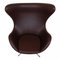 Chaise Egg en Cuir Nevada Aniline Chocolat par Arne Jacobsen pour Fritz Hansen, 2000s 3