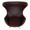 Egg Chair in Chocolate Nevada Aniline Leather by Arne Jacobsen for Fritz Hansen, 2000s 3