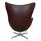 Egg Chair in Chocolate Nevada Aniline Leather by Arne Jacobsen for Fritz Hansen, 2000s 4