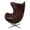 Egg Chair in Chocolate Nevada Aniline Leather by Arne Jacobsen for Fritz Hansen, 2000s 2