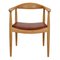 The Chair in Lacquered Oak and Anilin Leather by Hans Wegner for PP Møbler, 2000s, Image 1