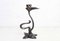 Art Nouveau Style Pewter Floral Candleholder, 1960s 1