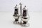Salt and Pepper Set in Silver Metal, 1960s, Set of 3 2
