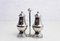 Salt and Pepper Set in Silver Metal, 1960s, Set of 3 1