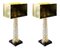 Italian Table Lamps in Murano Glass and Brass Shades, 2010s, Set of 2, Image 1