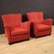 Italian Armchairs in Red Fabric, 1970, Set of 2, Image 1