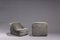 Italian Space Age Lounge Chairs in Gray Velvet, 1960s, Set of 2 2