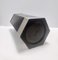 Vintage Hexagonal Umbrella Stand in Black Glazed Metal and Satined Steel by Velca, 1960s 10