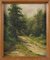 Wilhelm Schütze, Sendero del bosque soleado, siglo XIX, óleo sobre cartón, Imagen 3