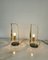 Lámparas de mesa italianas de metal dorado y cristal de latón, años 60. Juego de 2, Imagen 9