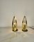 Italian Brass Golden Metal Table Lamps and Crystal Glass, 1960s, Set of 2 10