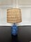 French Ceramic Lamp with Original Straw Lampshade by Jacques Blin, 1950s 3