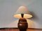 Small Portuguese Wooden Bedside Table Lamp with White Shade, 1990s 4