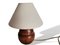 Small Portuguese Wooden Bedside Table Lamp with White Shade, 1990s, Image 2