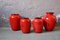 Large Red Vases from Schmider Zell, 1960s, Set of 4 2