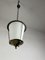 Lampe à Suspension en Laiton et Verre Opalin, France, 1950s 10