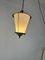 French Hanging Lamp in Brass and Opal Glass, 1950s, Image 3