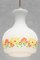 Französische Blumen Hängelampe aus Opalglas, 1970 6