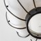 Lampada a sospensione con struttura in ottone e metallo e diffusore in vetro opalino attribuita ad Angelo Lelli per Arredoluce, anni '50, Immagine 4