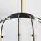Lampada a sospensione con struttura in ottone e metallo e diffusore in vetro opalino attribuita ad Angelo Lelli per Arredoluce, anni '50, Immagine 6