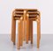 Vintage Frosta Bentwood Stacking Stools by Alvar Aalto for Ikea, 1990s, Set of 4 10