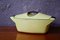 Yellow Enameled Cast Iron Casserole Dish by Raymond Loewy for Le Creuset, 1950s 1