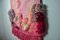 Tapiz de pared de macramé rosa con textura, España, años 70, Imagen 4
