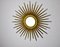 Sun Mirror in Gilded Metal with Gold Leaf, Italy, 1960s 3