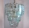 Lámpara de araña Zero Quattro de tres niveles de cristal de Murano, Italia, años 70, Imagen 5