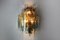 Venini Wandlampe aus abgeschrägtem Kaskadenglas, Italien, 1970er 2