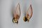 Pink Leaf Sconces from Mazzega Murano, Italy, 1970s Set of 2 3