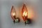 Pink Leaf Sconces from Mazzega Murano, Italy, 1970s Set of 2 2