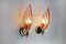 Pink Leaf Sconces from Mazzega Murano, Italy, 1970s Set of 2 4