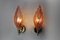 Pink Leaf Sconces from Mazzega Murano, Italy, 1970s Set of 2 6