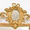 19th Century Gilt Wall Mirror with Flowers and Bow, Gold Leaf Frame, 1880s 5