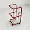 Red Postmodern Shelf Trolley with Quaderna Pattern, 1980s, Image 1